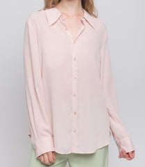 EVA SOLID BUTTON FRONT SHIRT||BLUSH