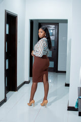 THE ESSENTIAL PLAIN SKIRT||CHOCOLATE